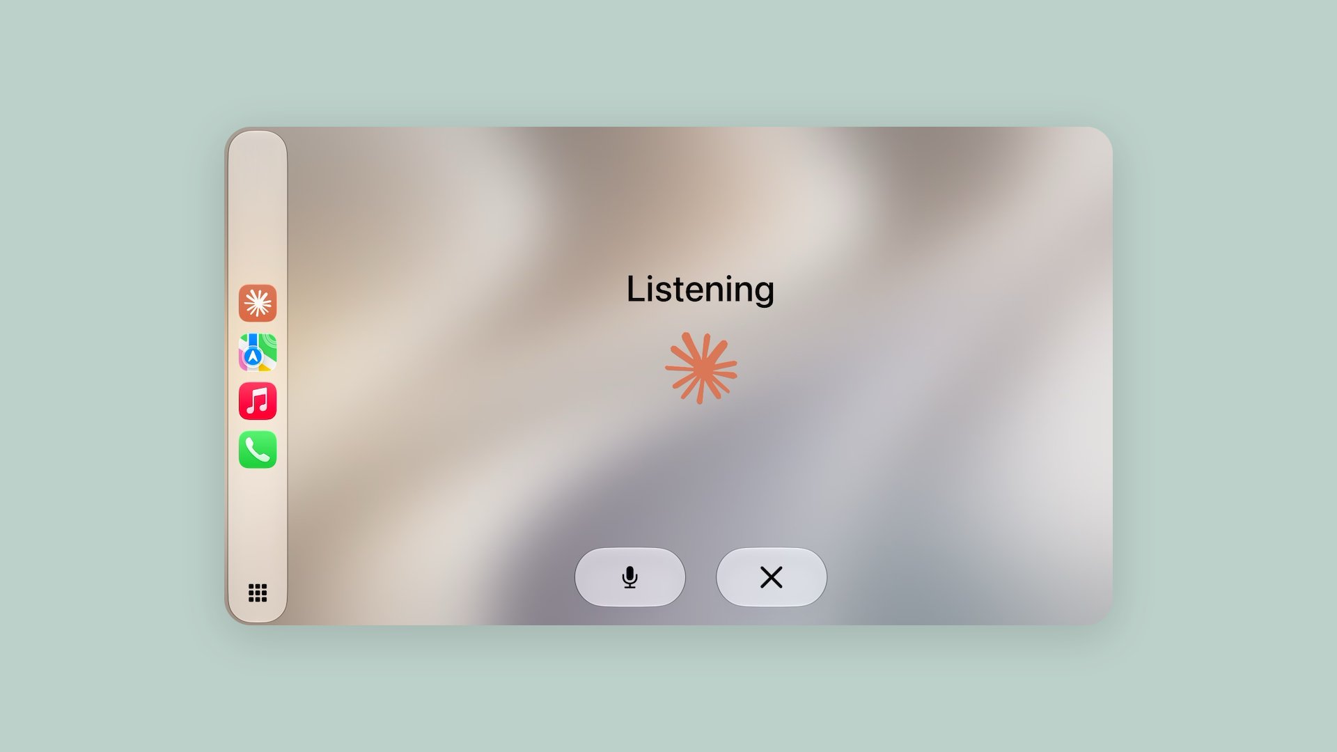 Claude voice mode listening on Apple CarPlay
