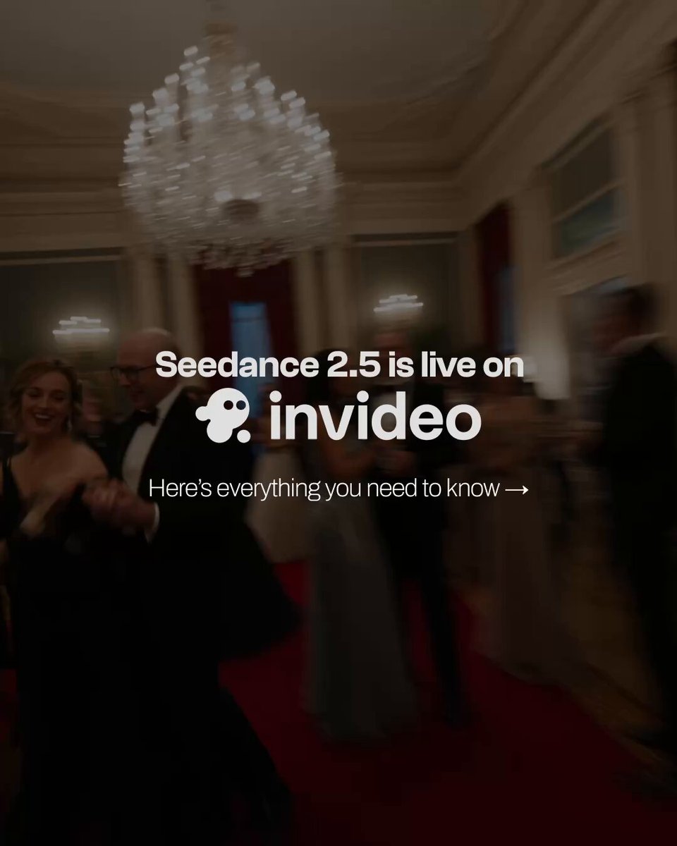 invideo announcement that Seedance 2.5 is now live