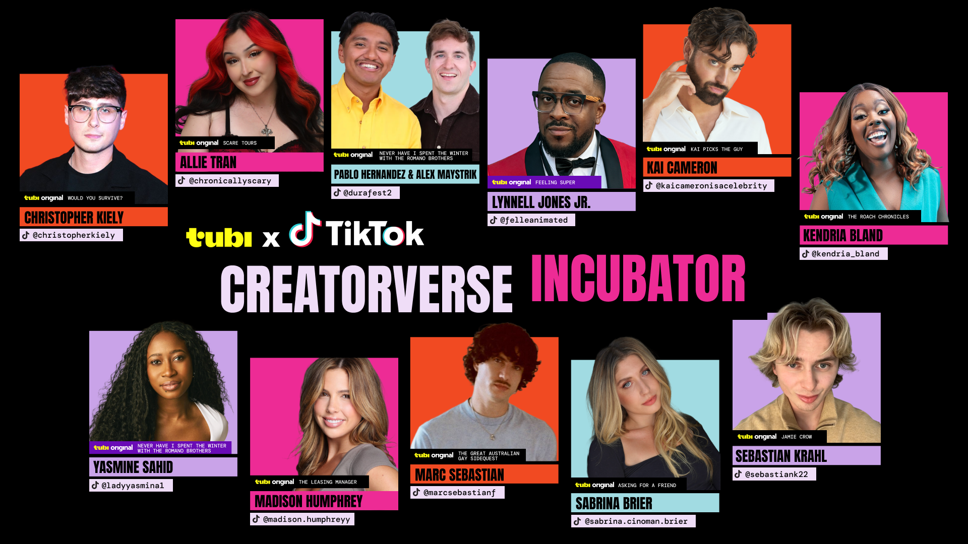 Tubi and TikTok Creatorverse Incubator press graphic