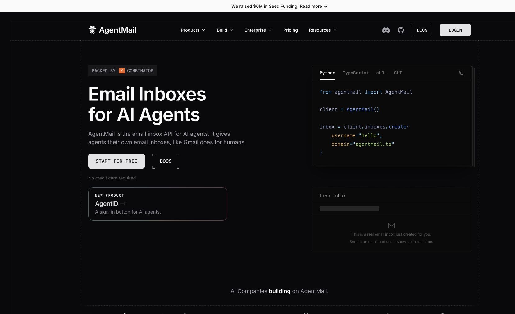 AgentMail preview 2