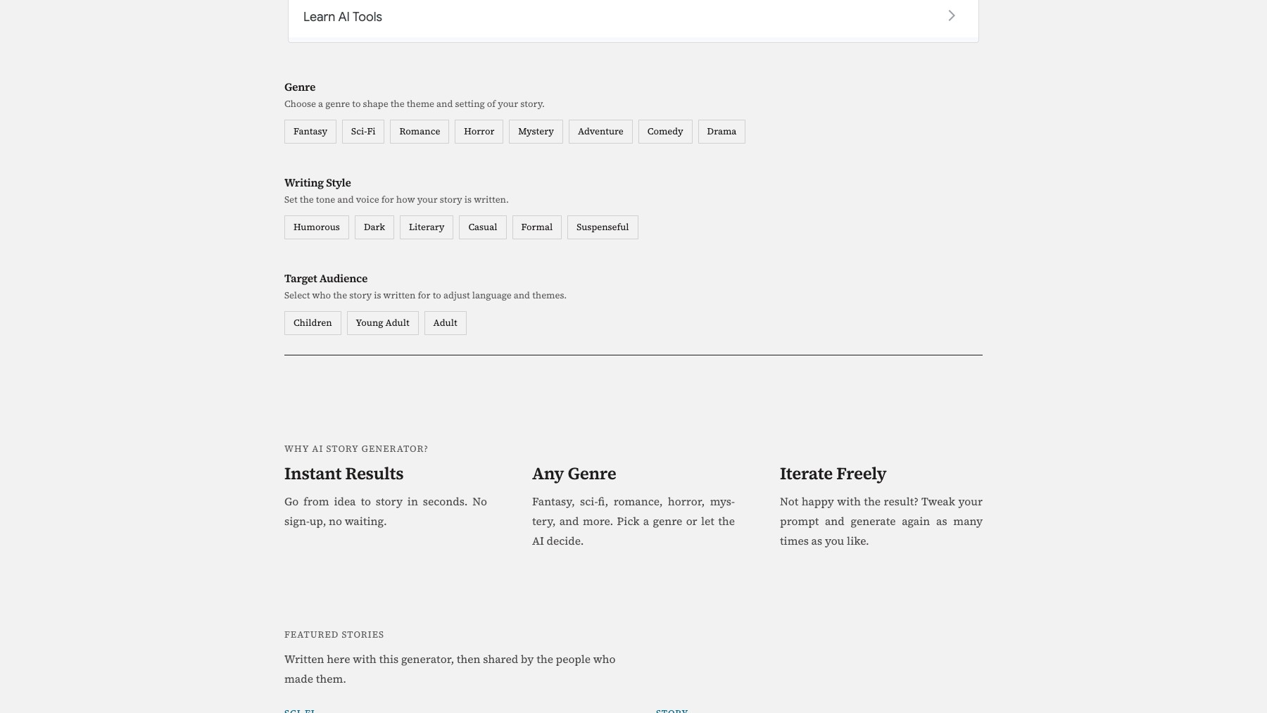 AI Story Generator preview 3