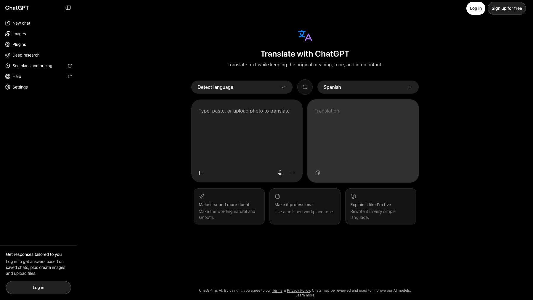 ChatGPT Translate preview 2