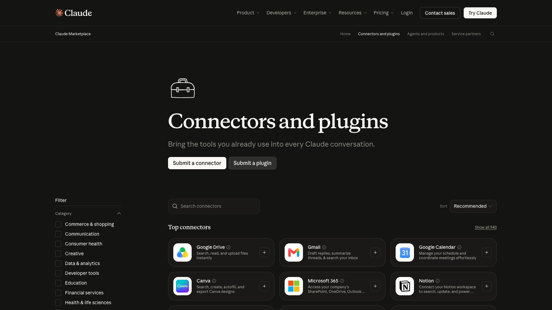 Claude Connectors preview 2