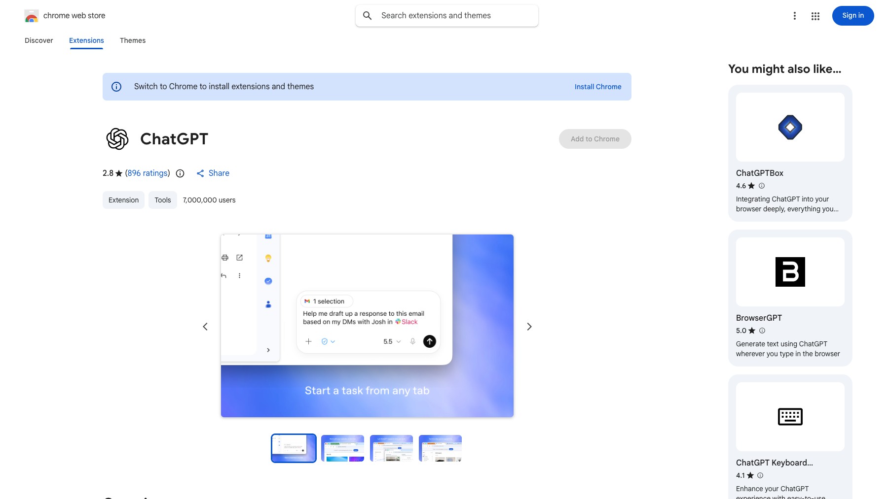 Codex for Chrome preview 2
