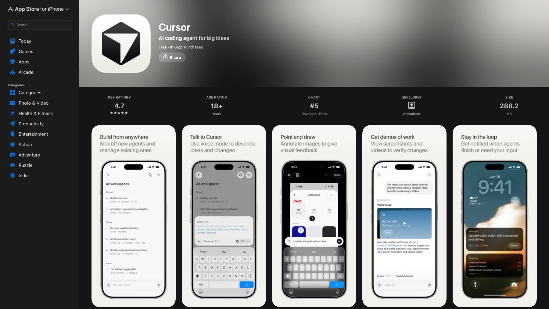 Cursor for iOS preview 2
