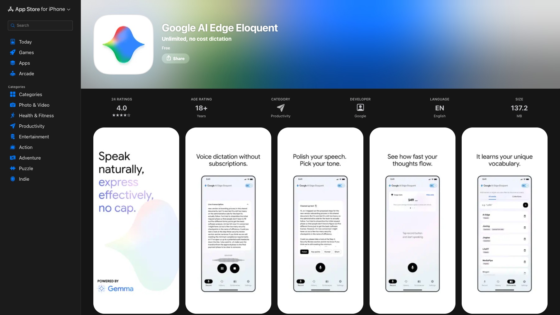 Google AI Edge Eloquent preview 2