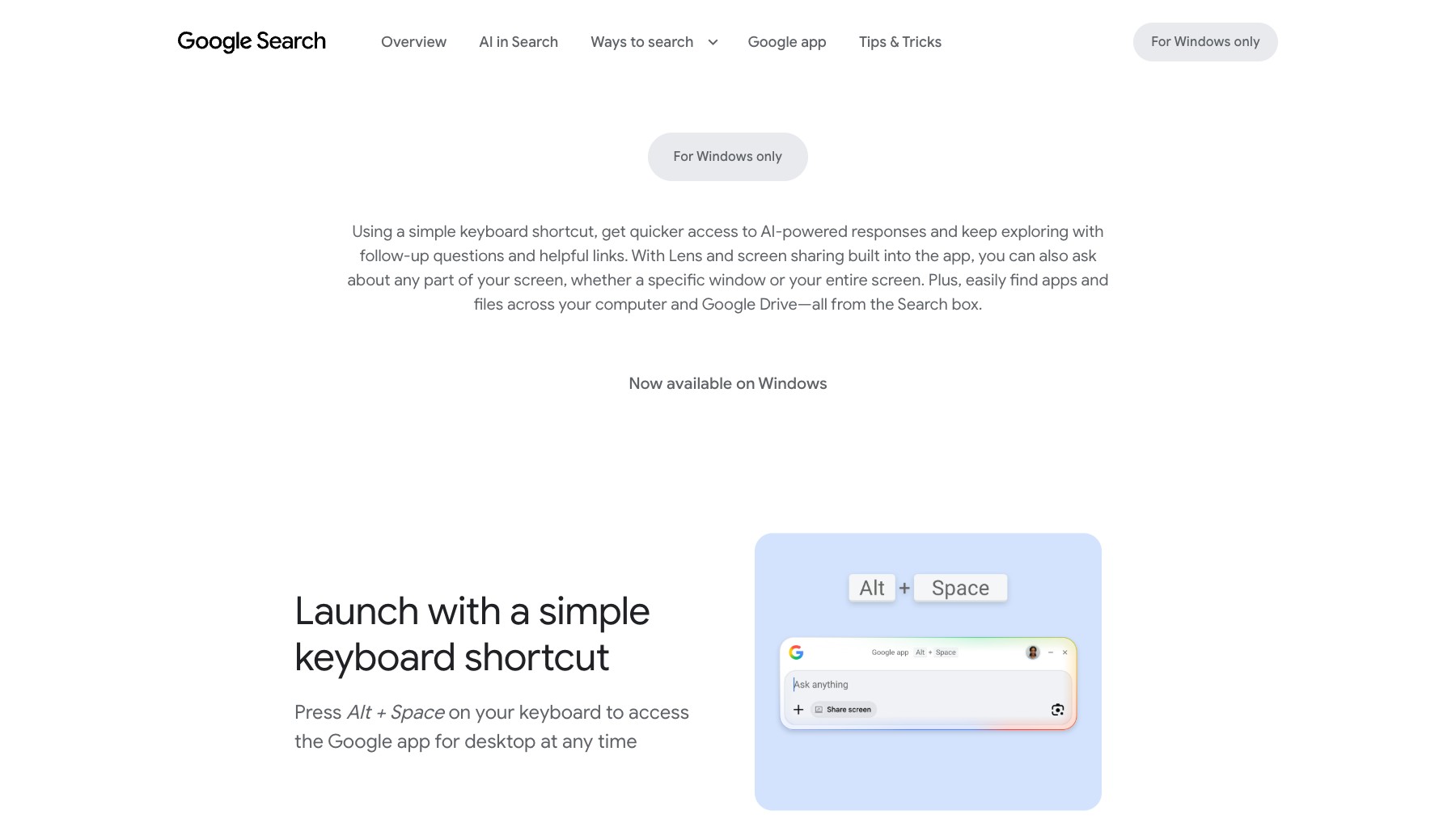 Google App for Desktop preview 3