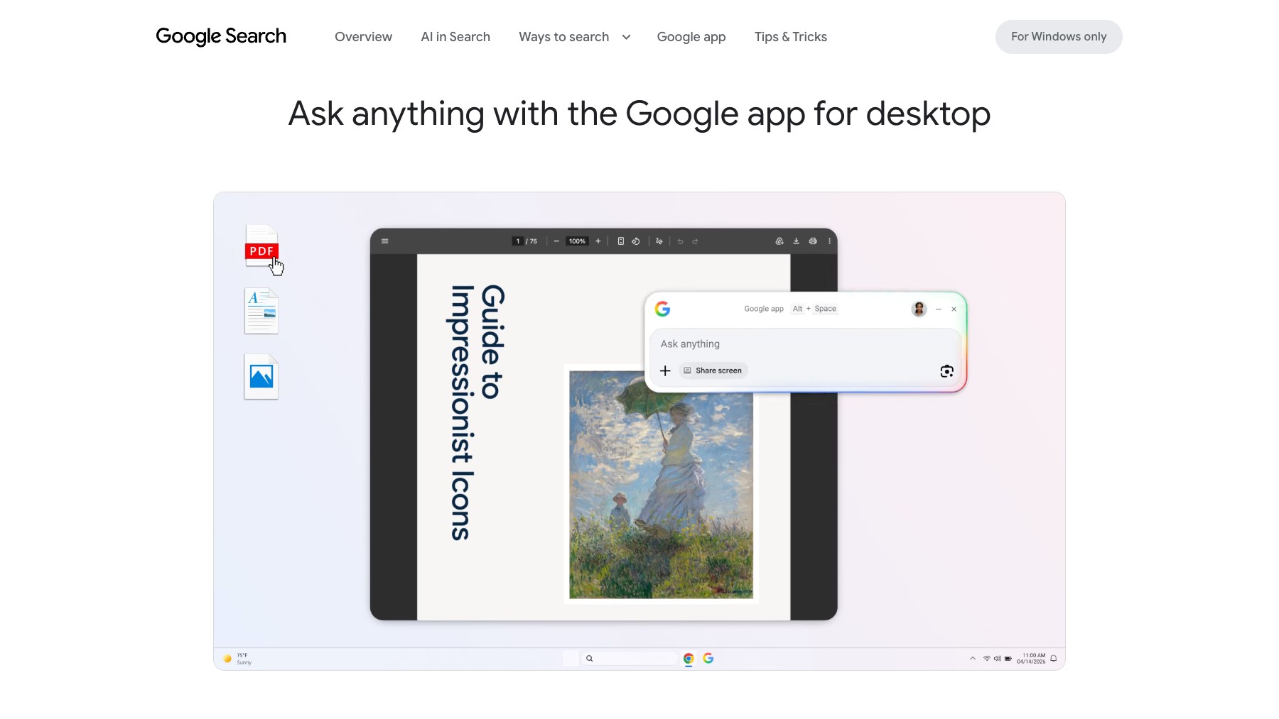 Google App for Desktop preview 2