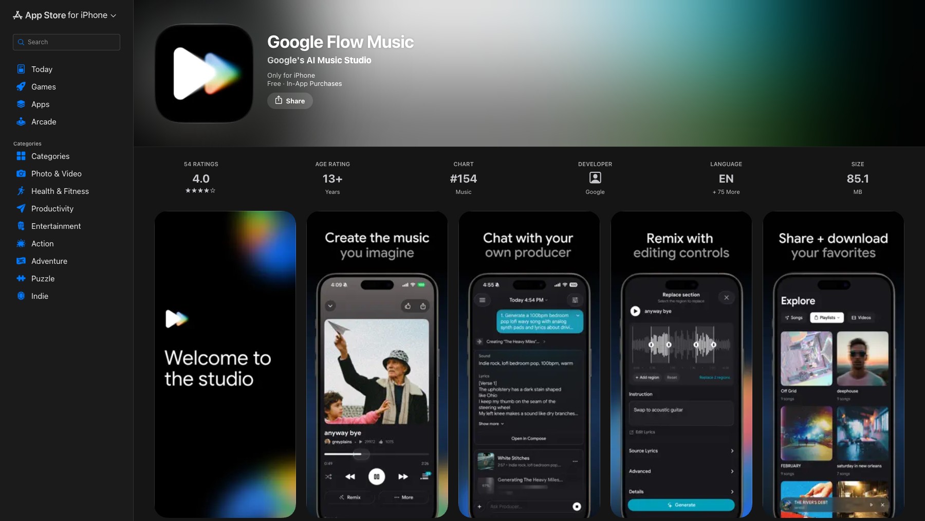 Google Flow Music preview 2