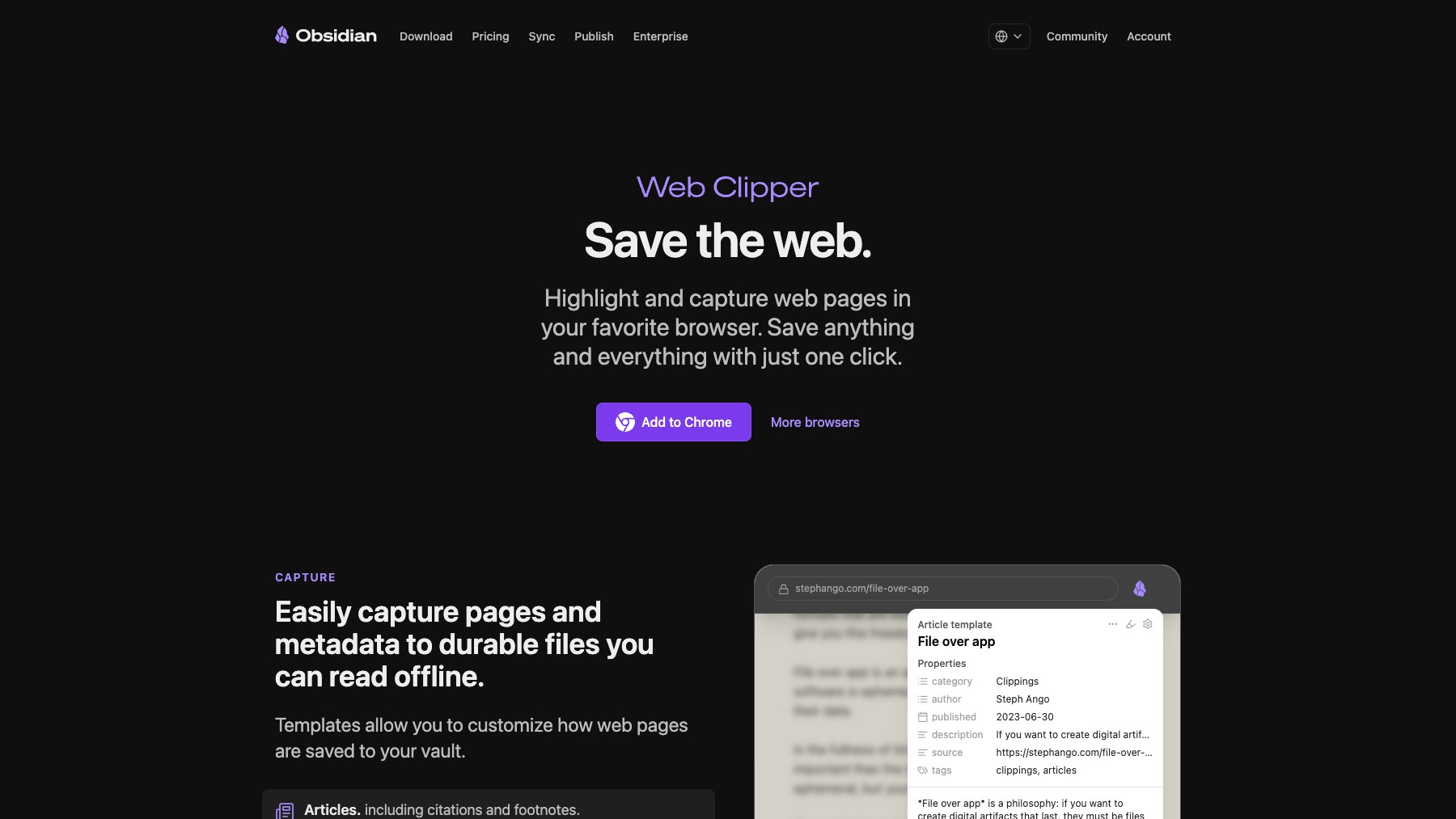 Obsidian Web Clipper preview 3