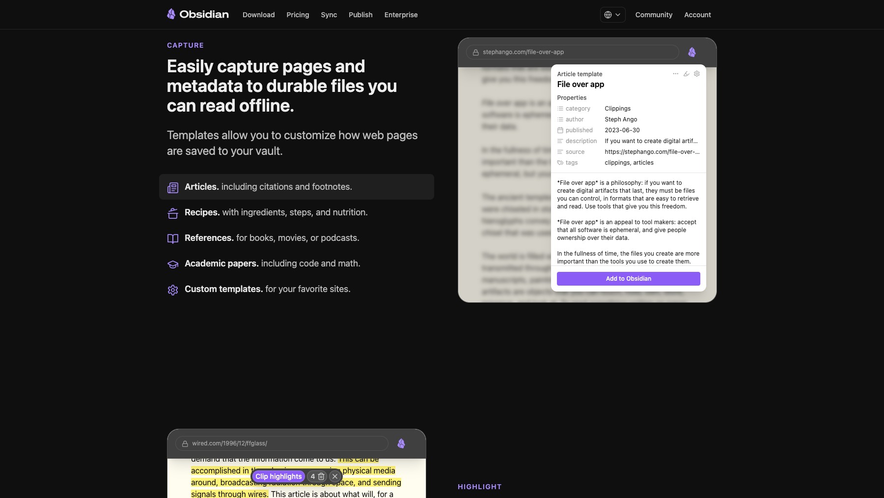 Obsidian Web Clipper preview 4