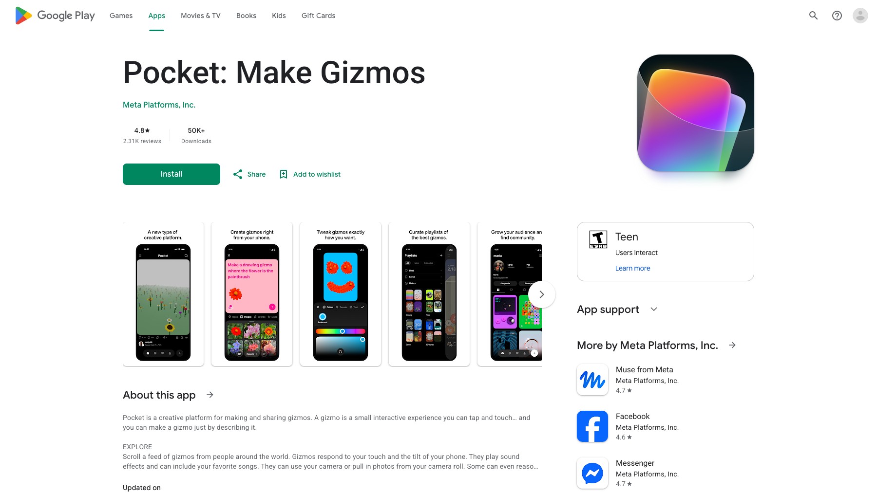 Pocket by Meta preview 2