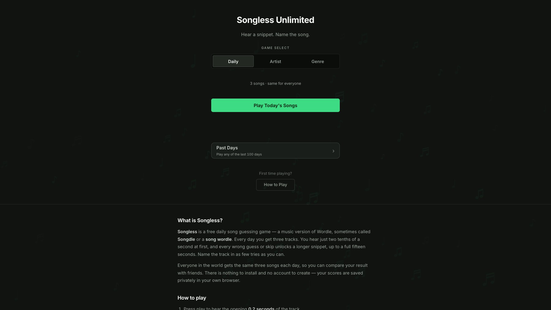 Songdle preview 2