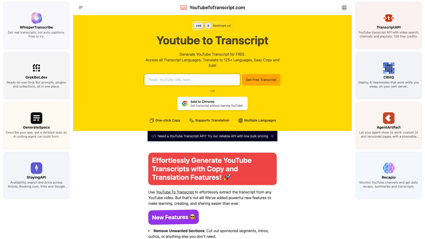 YouTube To Transcript preview 2