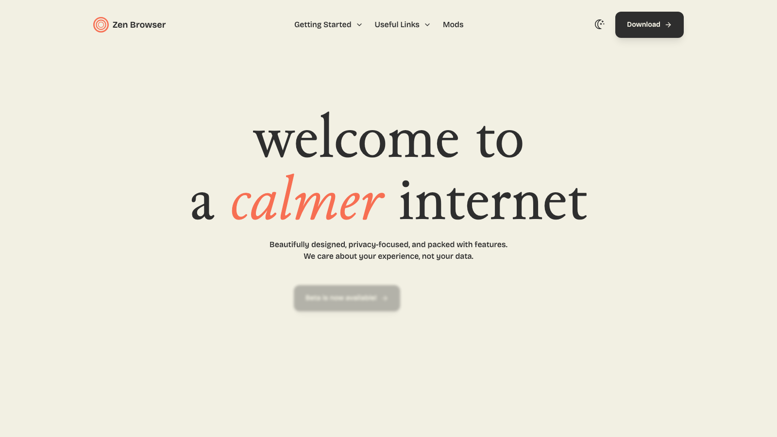 Zen Browser preview 1