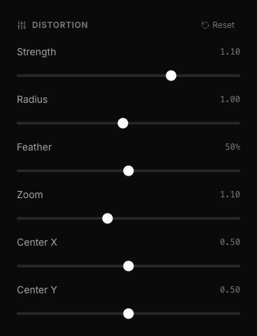 Distortion Settings