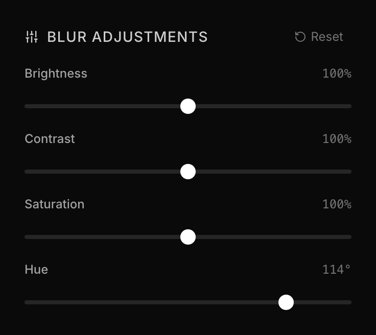 Blur Adjustments Section