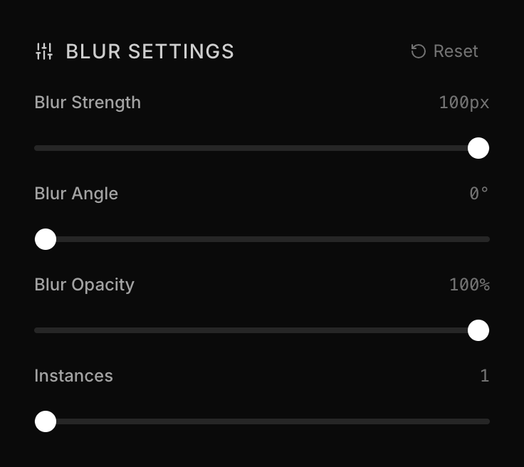 Blur Settings Section
