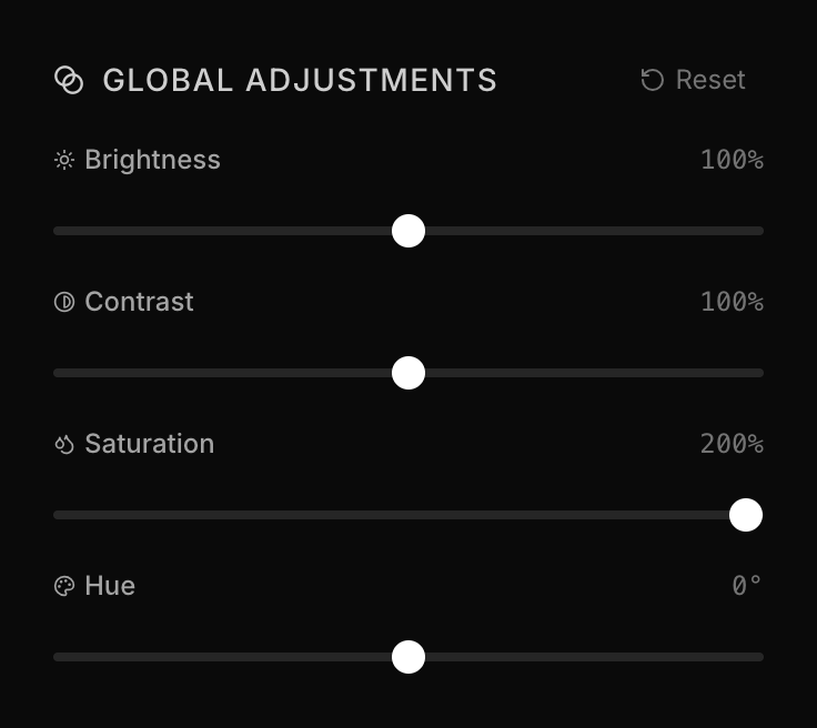 Global Adjustments Section